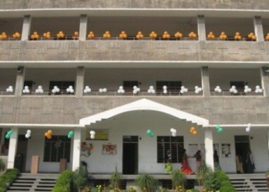 School Building decorated in Tri-Colour